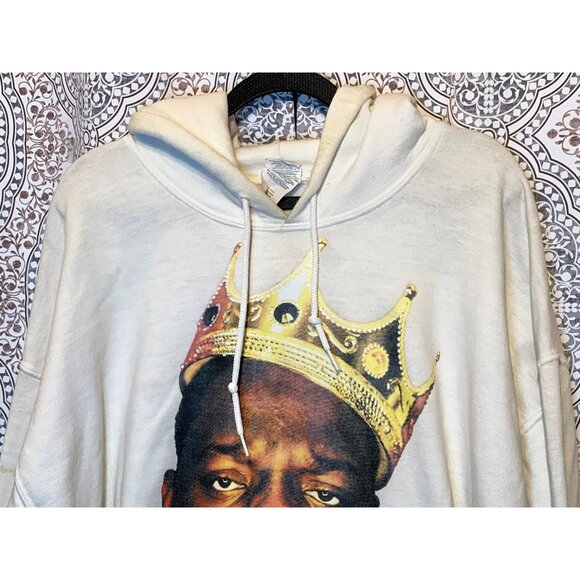 The Notorious B.I.G. Graphic Hoodie XL Gildan Crewneck Cream - Picture 3 of 13